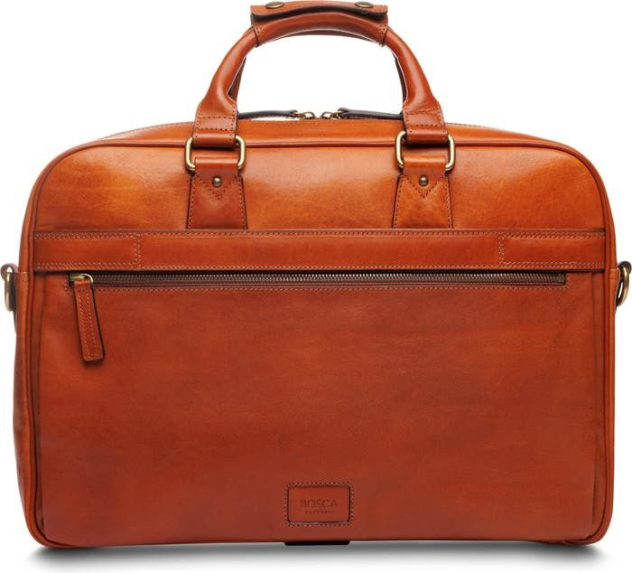 Bosca Italia Stringer Leather Briefcase | Nordstrom Classic Laptop Bag With Leather Backing For Work, Classic Leather Laptop Bag For Work, Classic Business Luggage With Leather Lining, Classic Briefcase With Leather Backing For Work, Classic Laptop Bag With Leather Backing For Business, Business Leather Luggage With Zipper Closure, Leather Briefcase, Laptop Pocket, Nordstrom Store