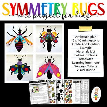 an art lesson for kids to learn how to make paper bugs