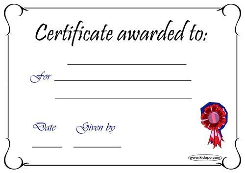 an award certificate with a red rose on the front and blue ribbon in the middle