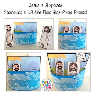 Jesus is Baptized One-Page Craft | Bible Fun For Kids Jesus Is Baptized Craft Preschool, Jesus Baptized Craft, Baptism Of Jesus Craft For Kids, Baptism Crafts For Kids Sunday School, Jesus Is Baptized Craft For Kids, John The Baptist Craft Preschool, John Baptizes Jesus Craft, Baptism Crafts For Kids, Jesus Walks On Water Activity