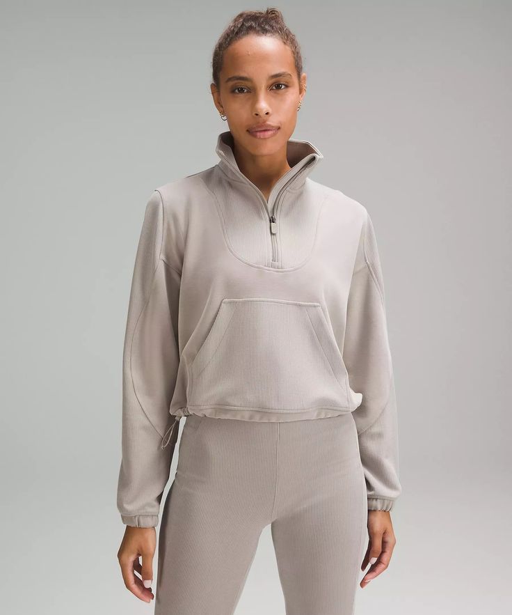 Brushed Softstreme Ribbed Half Zip | Women's Hoodies & Sweatshirts | lululemon | Lululemon (US) Michelle Yeoh, Half Zip Sweatshirt, Women Hoodies Sweatshirts, Lululemon Women, Zip Sweatshirt, Leggings Shop, Outerwear Women, Half Zip, Athleisure