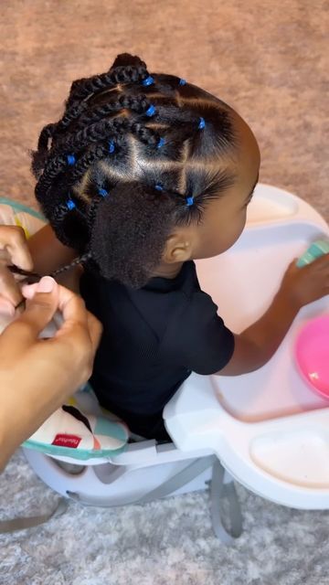 Toddler Hair With Beads, Toddler Beads Hairstyles, Daughter Hairstyles With Beads, Hair Styles With Beads Kids, Beads Hairstyles For Kids, Kids Style Hair, Natural Hair Braids, Braids For Kids, Africa Fashion