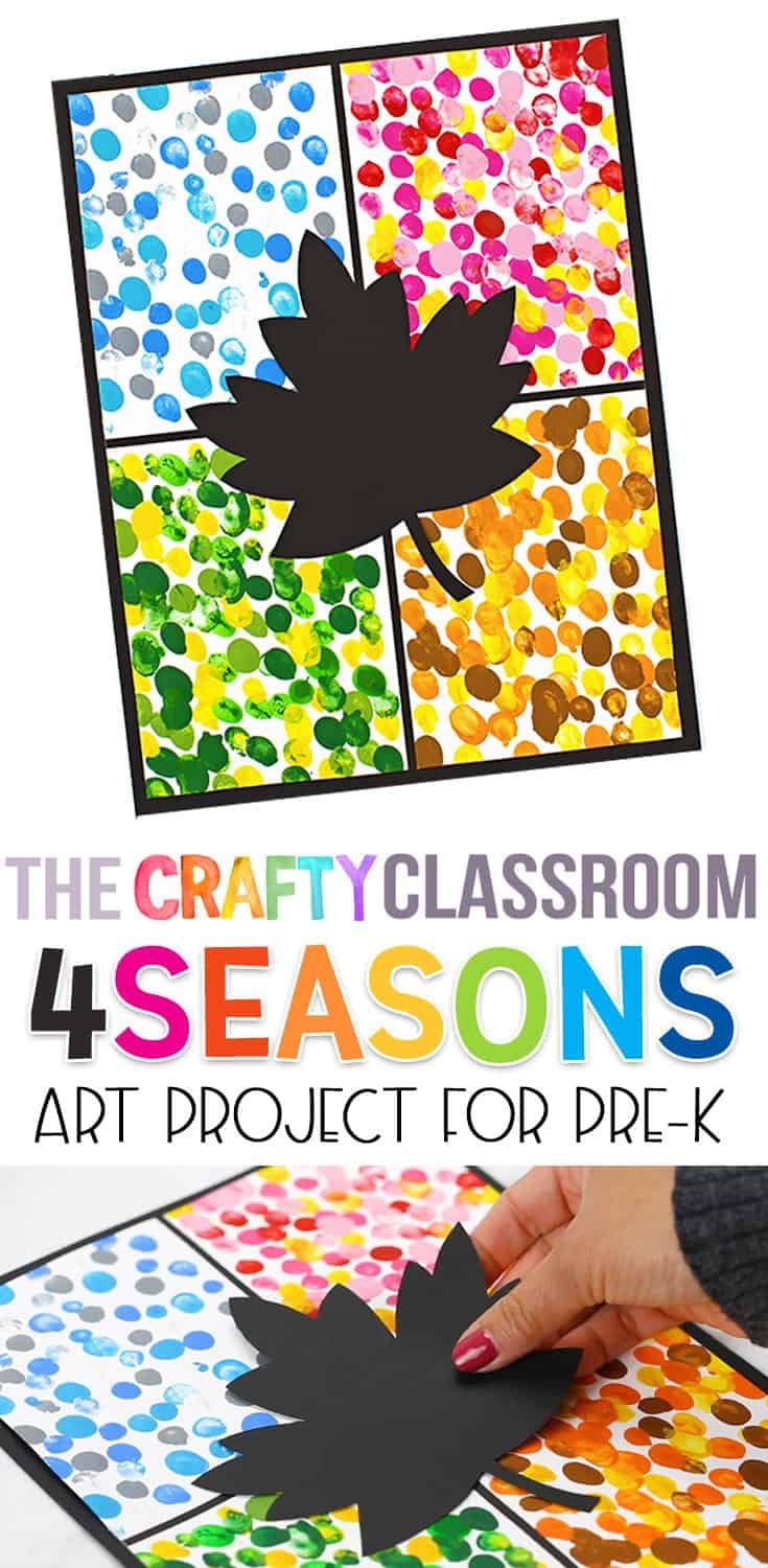 the crafty classroom 4 seasons art project for kids is perfect for fall and winter