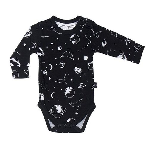 Space Onesie, Black Onesie, New Mens Fashion, Space Print, Cotton Bodysuit, Soft Bra, Innovative Fashion, Mini Rodini, Long Sleeve Onesie