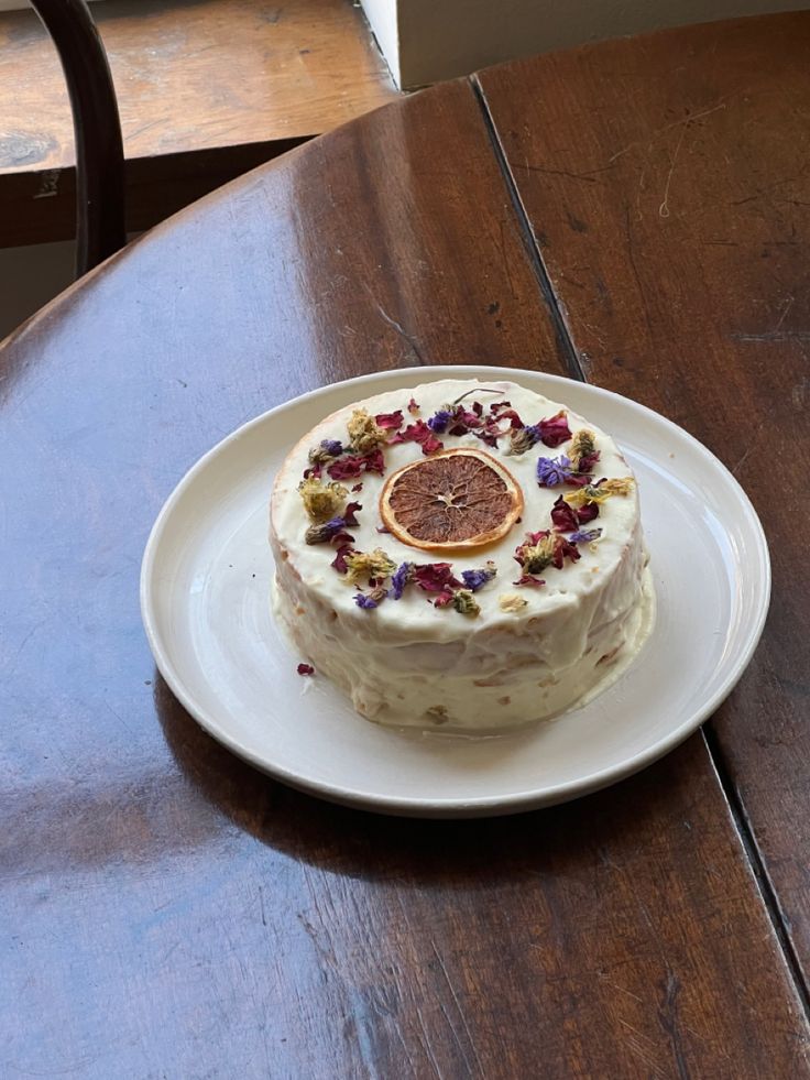 a cake sitting on top of a white plate