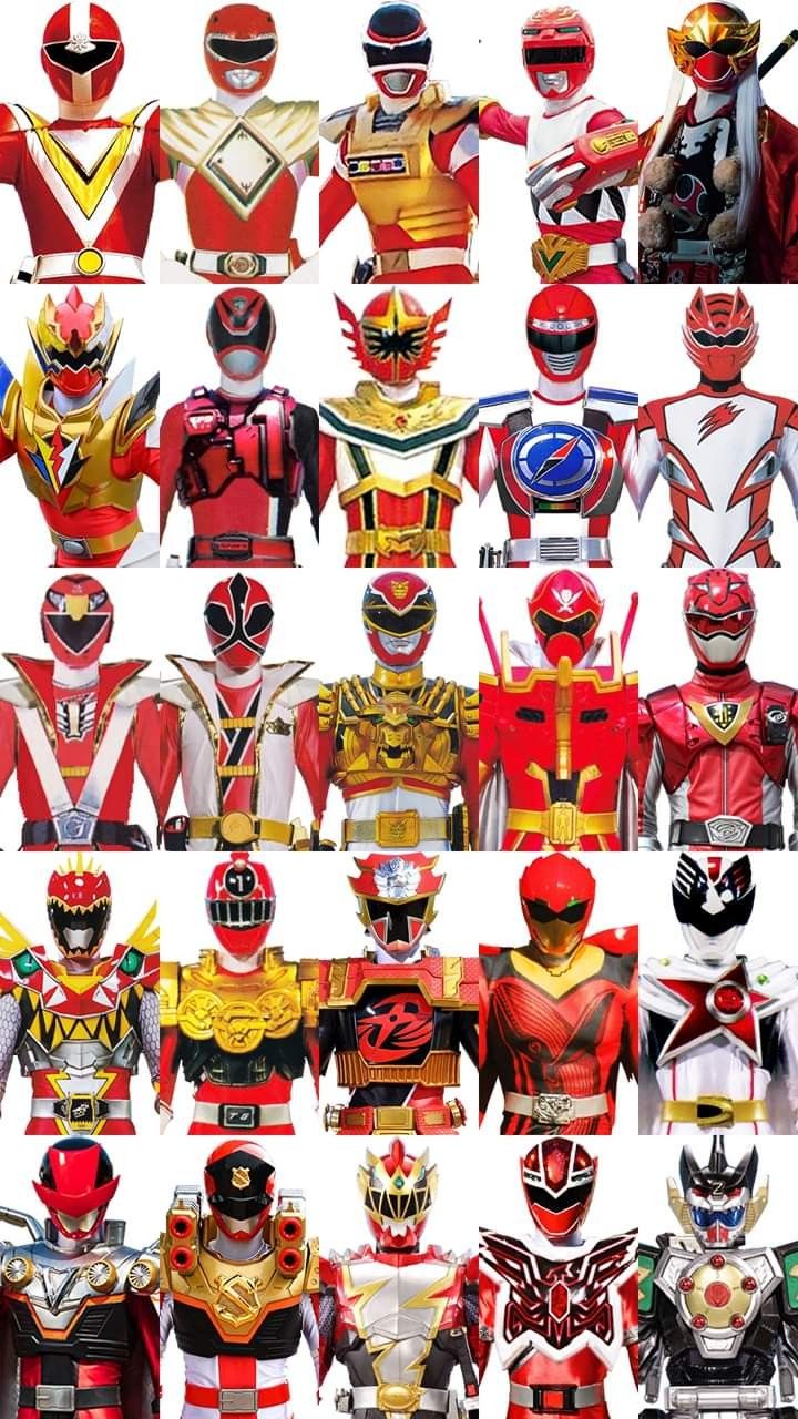 the power rangers are all different colors and sizes