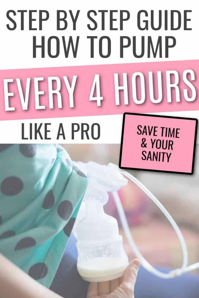 a woman holding a baby bottle with the text how to pump every 4 hours like a pro