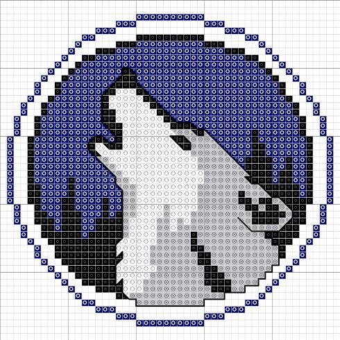 a cross stitch pattern with a wolf on it