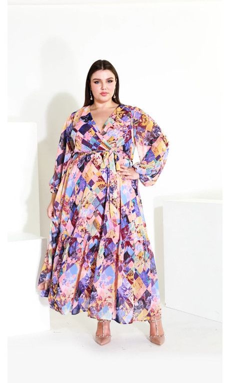 Charlie Print Maxi Dress - musk Colored Boots, Plus Size Maxi, Dress Home, Plus Size Fashion For Women, Plus Size Maxi Dresses, Printed Maxi, City Chic, Plus Size Dress, Printed Maxi Dress