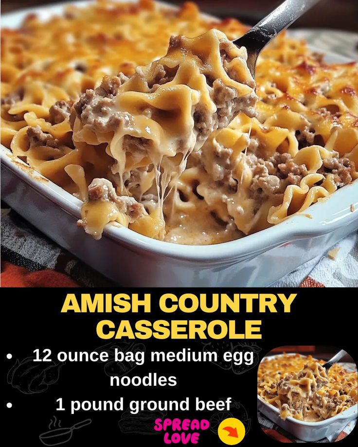 Amish Country Casserole Amish Country Casserole Recipe, Can Tomato Soup, Amish Country Casserole, Country Casserole, Onion Flakes, Egg Noodle Recipes, Mexican Casserole Recipe, Ground Beef Casserole Recipes, Chicken Parmesan Pasta