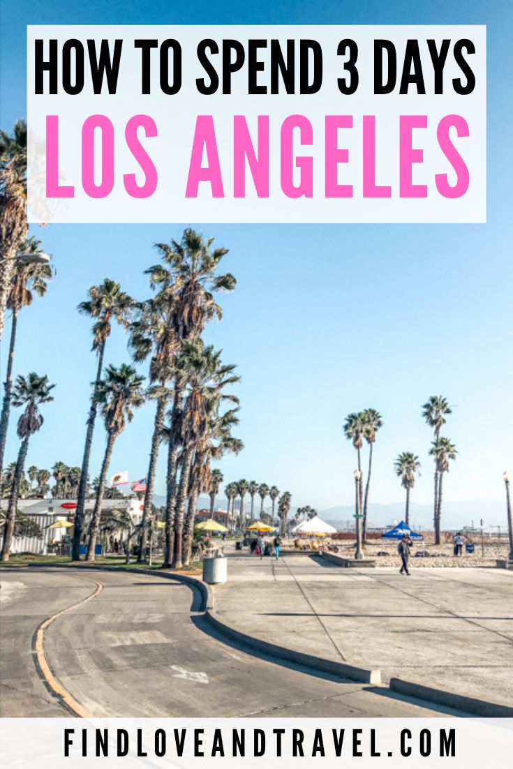 palm trees and the words how to spend 3 days in los angeles