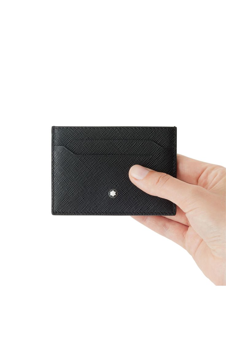 Lustrous, textured leather is formed into an Italian-crafted card holder built for long-lasting durability in a slim silhouette that won't bulk in the pocket. 4.3"W x 2.9"H x 0.1"D Leather Made in Italy Modern Black Card Holder For Formal Use, Modern Black Card Holder For Formal Occasions, Elegant Business Card Holder With Coin Pocket, Modern Black Formal Card Holder, Modern Textured Leather Card Holder For Business, Elegant Rfid Blocking Card Holder For Business, Elegant Business Card Holder With Rfid Blocking, Elegant Rfid Blocking Business Card Holder, Modern Textured Leather Business Card Holder