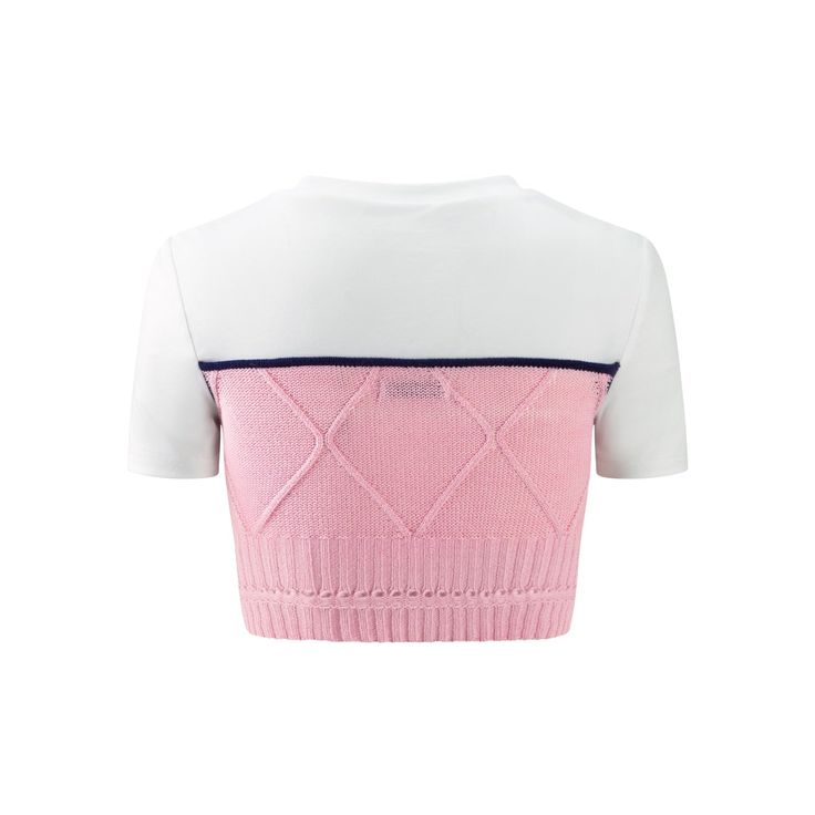 Herlian Pink And White Knit T-shirt Size Chart ( in CM ) Shoulder Chest Length Sleeve S 36.5 78 37.5 18 M 37.5 82 38.5 18.5 L 38.5 86 39.5 19 Material: 100% Cotton; 95% Cotton, 5% Spandex Clothing Pieces, Knitted Tshirt, Tee Shop, Pink And White, Length Sleeve, Size Chart, Spandex, Knitting, Pink