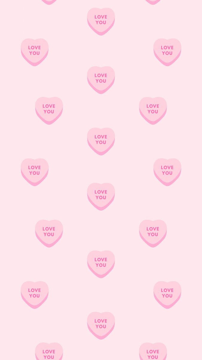 pink hearts with the words i love you written on them in different colors and sizes