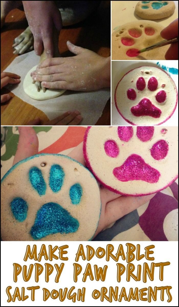 this is a collage of dog paw prints made with homemade puppy paw print doughnuts