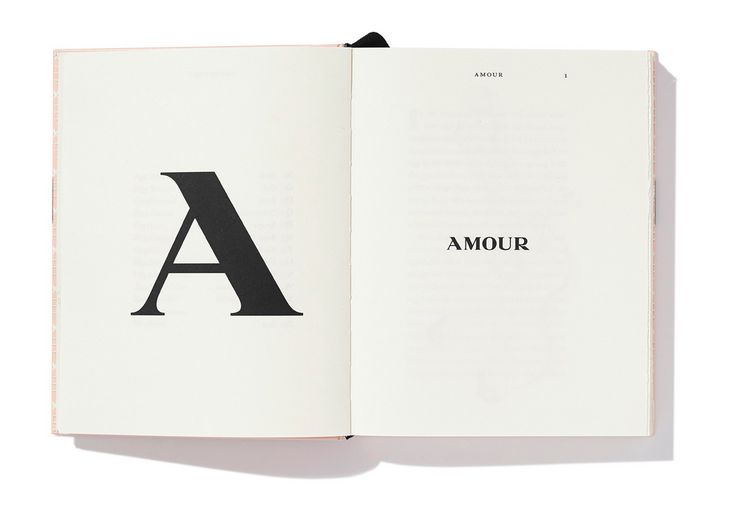 an open book with the letter a in black and white on it's cover