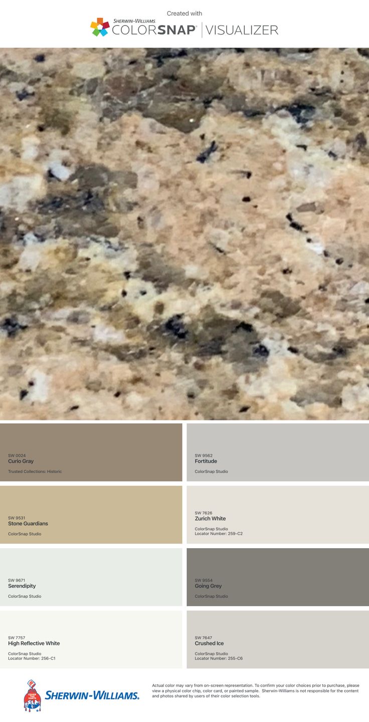 the color scheme for this granite countertop