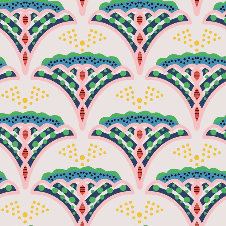 an abstract pattern in pink, blue and green