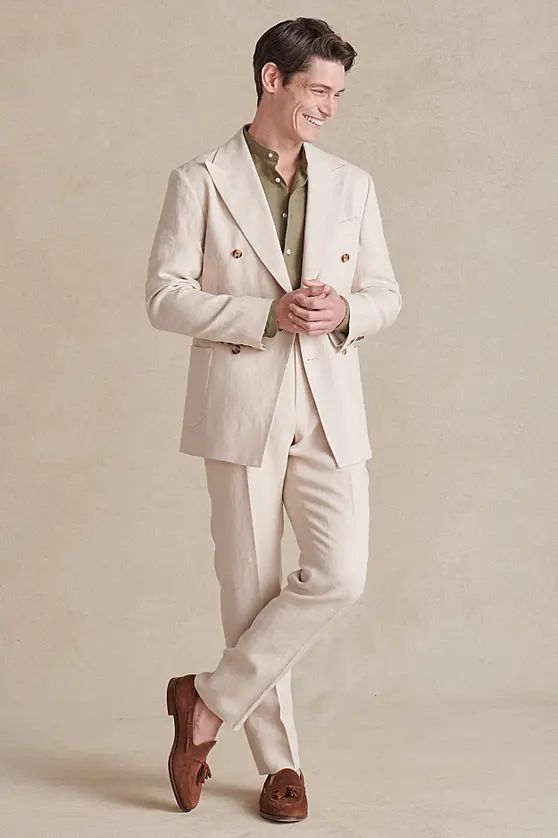 Cream Double Breasted Linen Jacket | New & Lingwood Cream Linen Suit For Semi-formal Occasions, Double-breasted Linen Suit With Notch Lapel, Linen Double-breasted Suit With Notch Lapel, Classic Linen Double-breasted Blazer, Double-breasted Linen Outerwear With Welt Pockets, Linen Blazer With Double-breasted Button And Suit Collar, Double-breasted Linen Suits For Tailoring, Linen Outerwear With Double-breasted Button And Suit Collar, Linen Blazer With Double Button Closure And Suit Collar