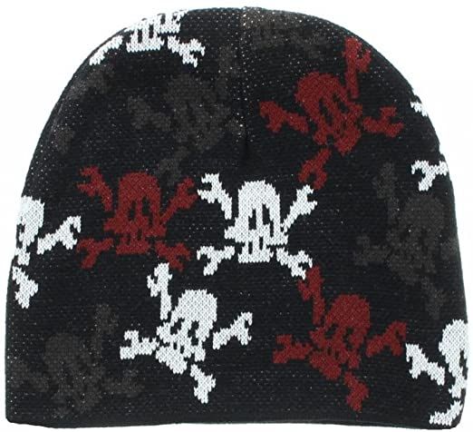 Emo Beanie, Fun Beanies, Skull Clothes, Grunge Beanie, Cool Beanies, Skull Beanie, Hats Collection, Crochet Women, Funky Hats