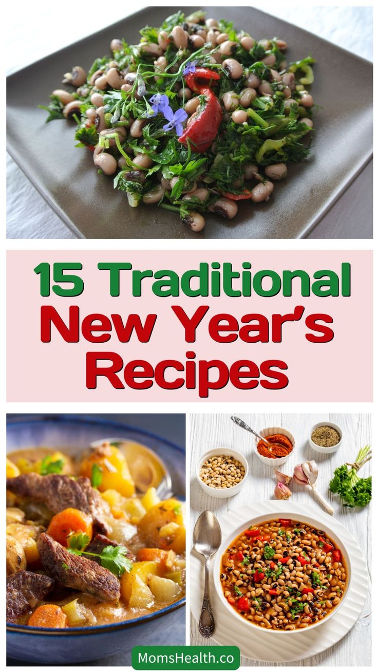 Traditional New Year’s Recipes For Good Luck New Years Day Menu Ideas, Good Luck Foods For The New Year, New Year Recipes Dinners, New Years Meals Traditional, New Years Day Dinner Ideas, New Year Meals Traditional, New Year’s Day Meal, New Years Food Traditions, New Years Tradition Food