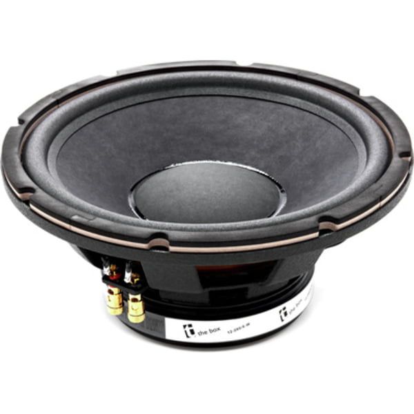 an empty subwoofer on a white background