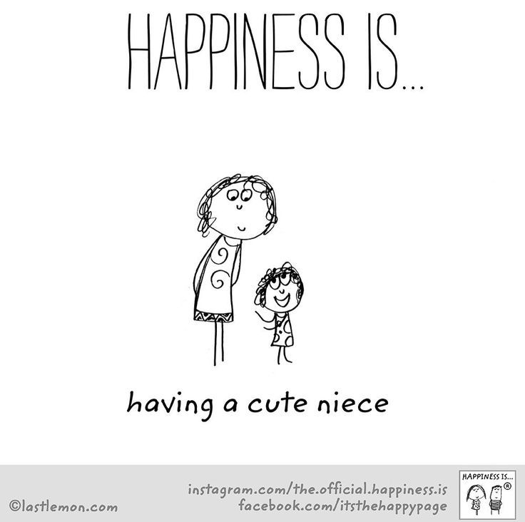 a cartoon drawing of a mother and her child saying happiness is having a cute niece