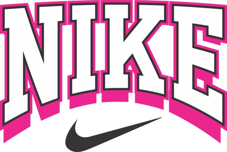 the nike logo is shown in pink and black