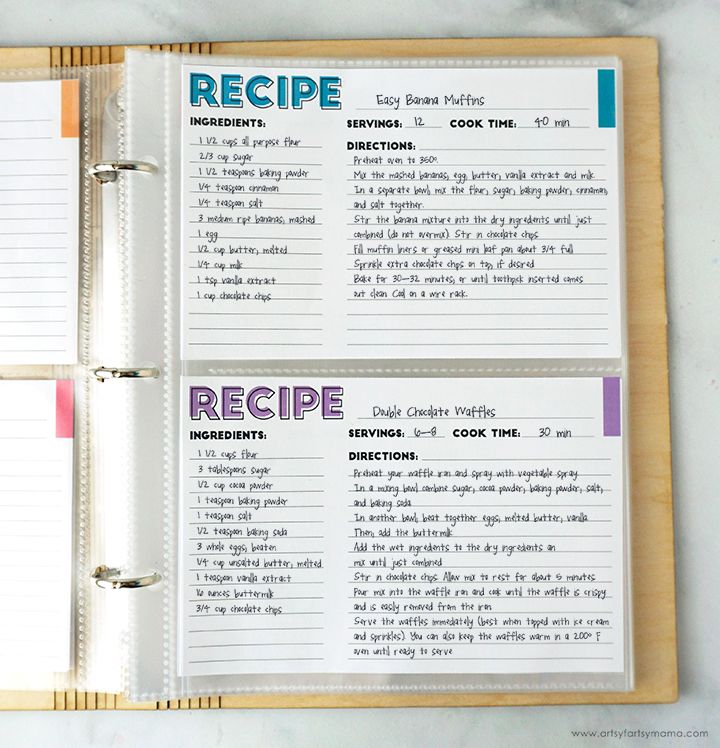 a recipe book is open on a table