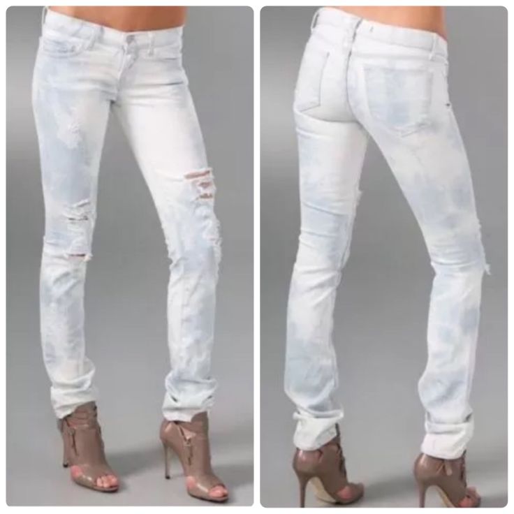 Nwt J Brand Women's The Pencil Leg Skim Fit Low Rise Thrasher Distressed Jeans. Factory Distressing. Size 27.* Please Note That These Are New And Not Worn But There Is Some Dirt On The Waistband And A Couple Of Spots On The Front. These Should Come Out When Washed. No Holes, Rips, Snags, Stains, Pilling, Fading Or Odors. Smoke Free And Pet Friendly. Brand: J Brand Size: 27 Condition:Nwt Color: Light Made In: Usa Materials: Cotton Spandex Measurements- Waist: 15" Hips: 19" Inseam:34" Rise:8" Fitted Distressed Jeans For Spring, Spring Distressed Fitted Jeans, Fitted Distressed White Bottoms, White Distressed Fitted Jeans, Fitted Distressed Jeans For Summer, Fitted Bleached Bottoms For Spring, Fitted Bleached Jeans For Spring, Spring Fitted Bleached Jeans, Fitted Bleached Jeans For Summer