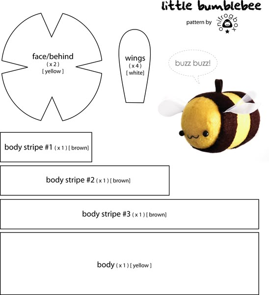 a bee cut out with instructions to make it