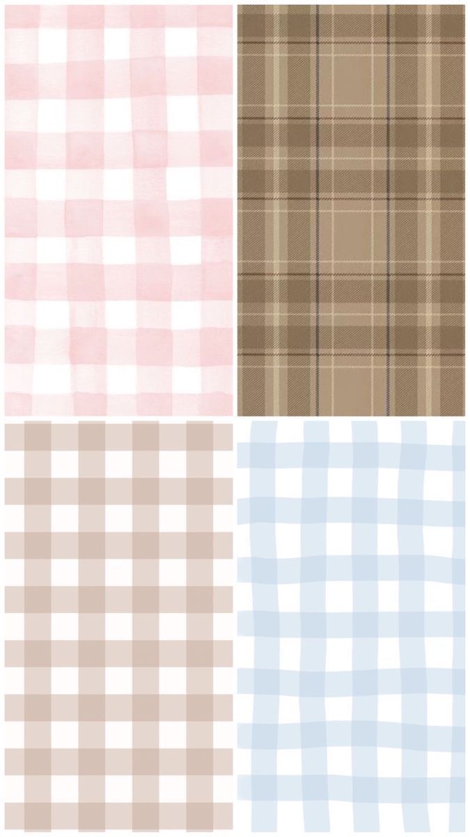 four different plaid patterns in pastel colors