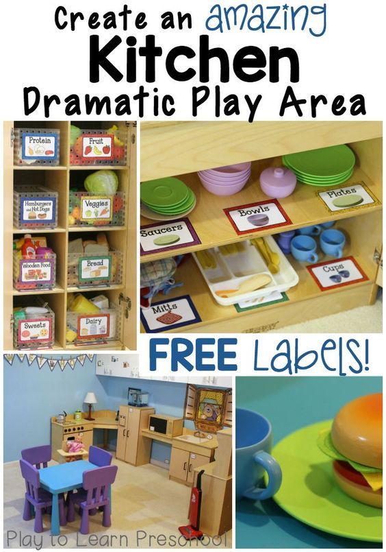 Dramatic Play Kitchen Group Family Daycare Setup, Playbased Learning Kindergarten, Kitchen Dramatic Play, Ladybug Classroom, Babysitting Activities, Purposeful Play, Room Arrangement, Preschool Rooms, Daycare Room