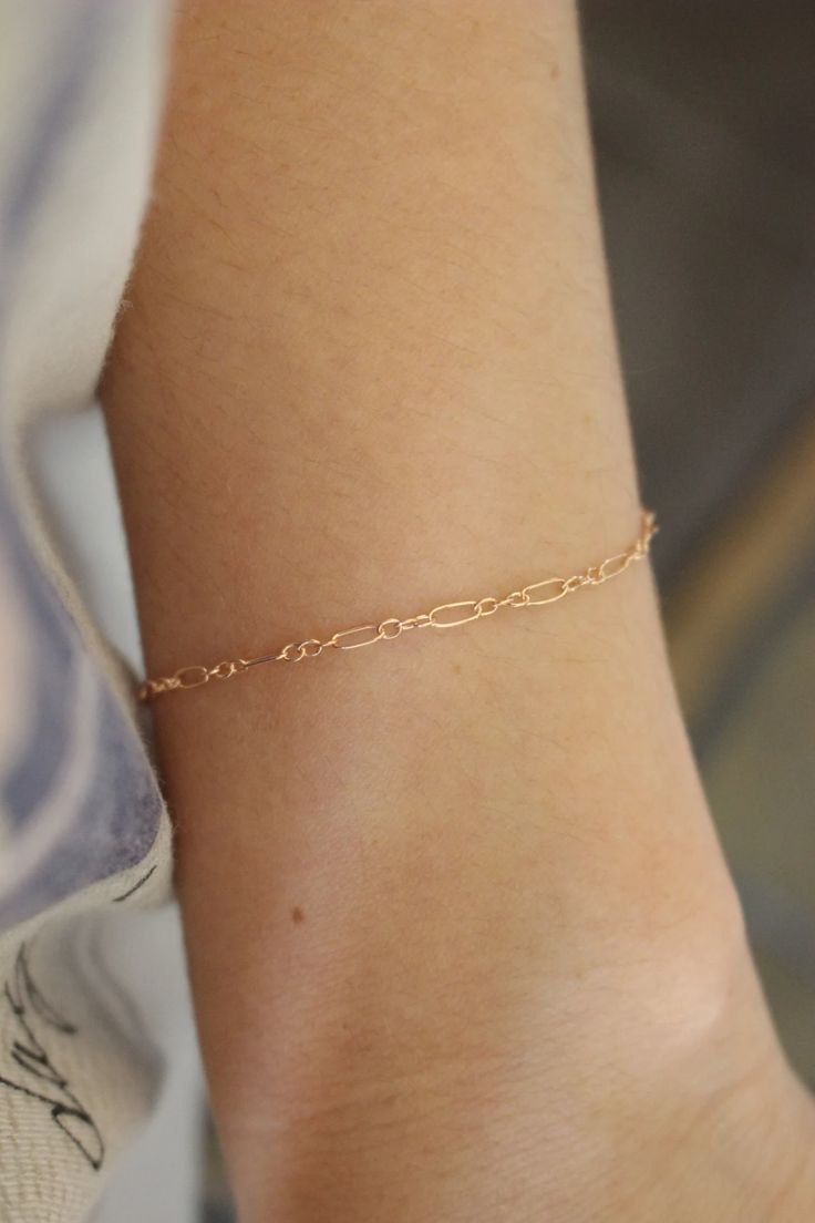 14k Rose Gold Filled Bracelet 14k Rose Gold Chain Everyday - Etsy Dainty Rose Gold Bracelet For Gift, Dainty Rose Gold Charm Bracelet, Dainty Rose Gold Charm Bracelet With Adjustable Chain, Dainty Rose Gold Tarnish Resistant Charm Bracelet, Rose Gold 14k Gold-filled Bracelets As Gift, Rose Gold 14k Gold-filled Bracelet Gift, Delicate Adjustable Chain Bracelet In Rose Gold, Delicate Adjustable Rose Gold Chain Bracelet, Delicate Rose Gold Adjustable Chain Bracelet