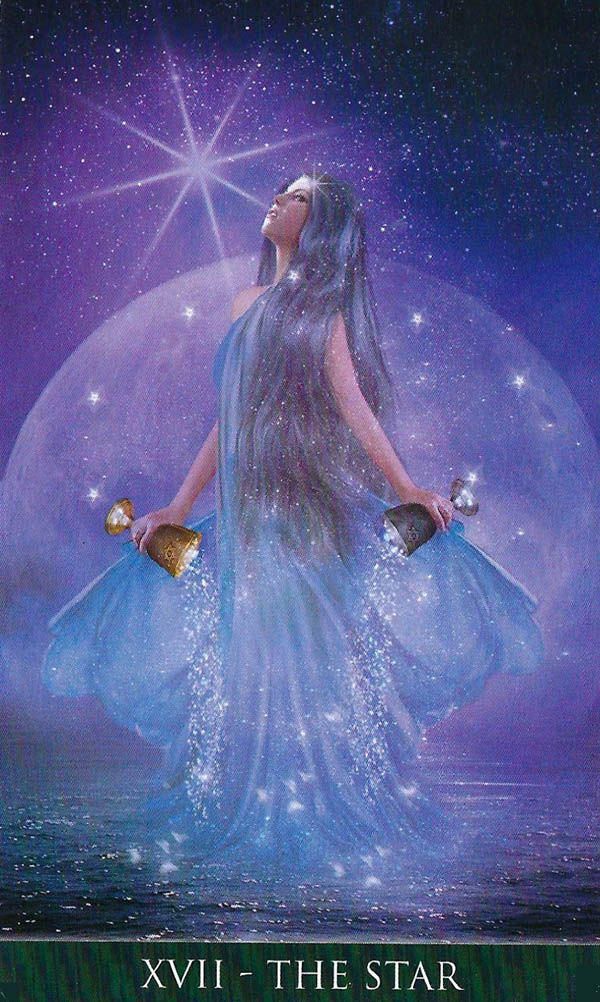 an image of a woman in the water with her hands on her hips, and stars above