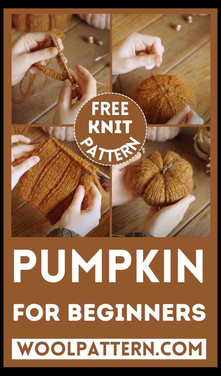 pumpkins for beginners with free knitting pattern