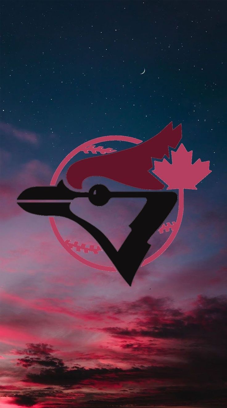 the canadian flag is flying in the sky at night with red and blue clouds behind it