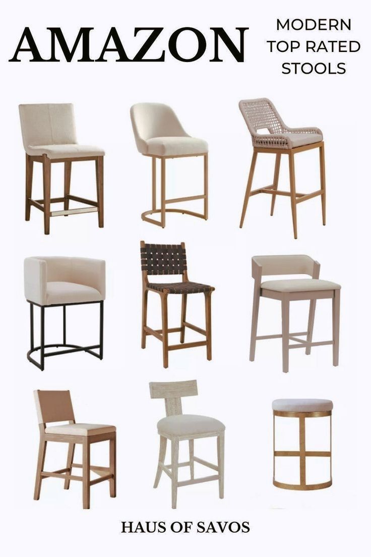 the kitchen counter stools are all different styles