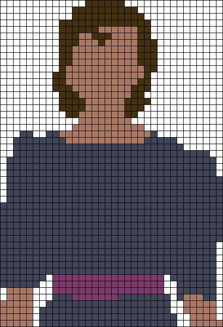 a pixellated image of a man with brown hair