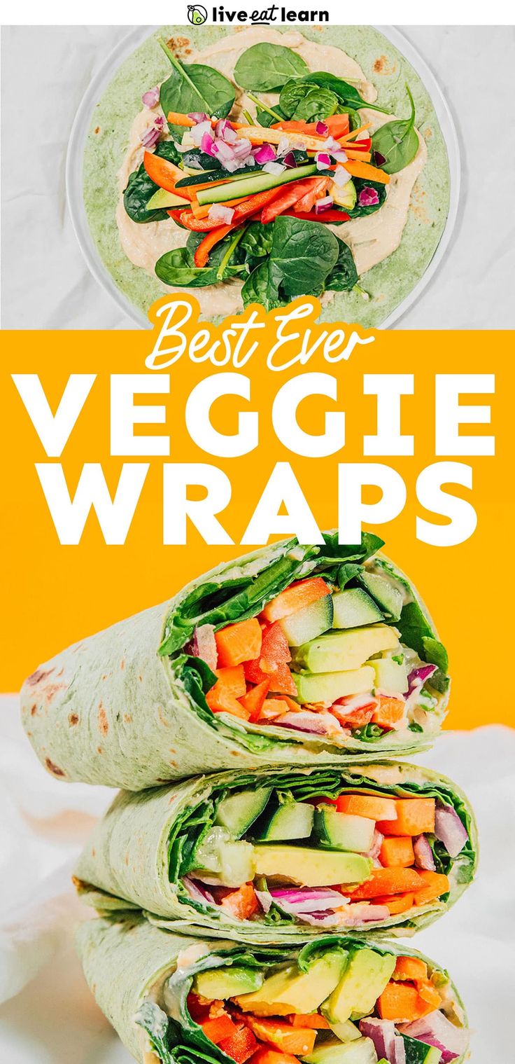 the best ever veggie wraps are on display