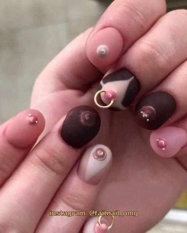 Cute Nail Acrylic, Nail Short Almond, Nail Design Gold, Nail Designs For Spring, Almond Acrylic Nails Designs, Trash Fashion, Fail Nails, Rose Tattoos For Women, Crazy Nail Art