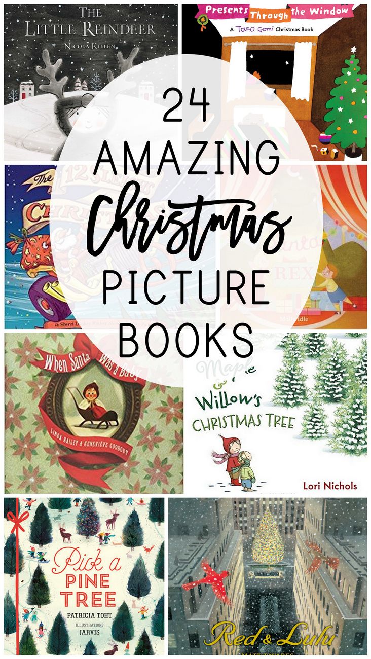 christmas books for kids and adults with the title, 24 amazing christmas picture book's