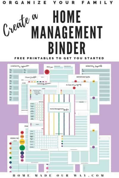 the ultimate guide to create your family's home management binder with free printables