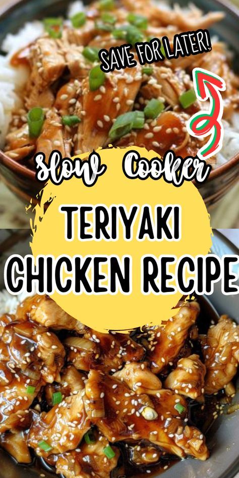 the recipe for slow cooker teriya chicken is shown