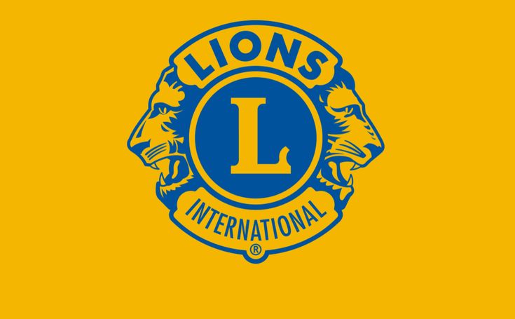 the lions logo is shown in blue and yellow, with an i on it's side