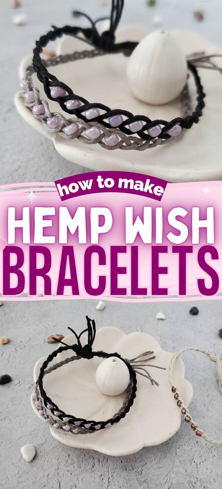 hemp wish bracelets Friendship Bracelets Simple, Hemp Bracelet Diy, Hemp Bracelet Patterns, Cord Bracelet Diy, Flowers Paper Craft, Make Paper Flowers, Diy Jewelry Making Tutorials, Ankle Bracelets Diy, Making Bracelets With Beads