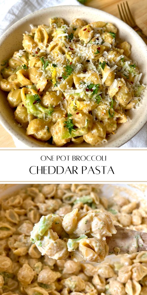 one pot broccoli cheddar pasta is the perfect side dish for any meal