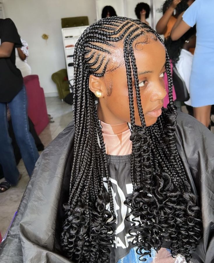 Beautiful Hairstyles With Attachment, Beautiful Attachment Hairstyles, Attachment Hairstyles, Fulani Braids With Design, Latest Braided Hairstyles, Latest Hair Braids, Weave Hairstyles Braided, Short Box Braids Hairstyles, Braided Hairstyles For Black Women Cornrows