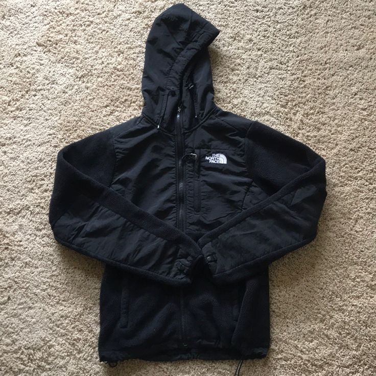 Black Full-Zip Fleece Jacket With Hood From The North Face. Size Xs But Could Fit S, Perfect Condition. Emo Jackets Hoodie, Black Winter Hooded Jacket With Zip Fly, Black Hooded Jacket With Zip Fly For Winter, Black Fleece Jacket With Zipper Closure, Black Long Sleeve Fleece Jacket With Zipper, The North Face Fleece Jacket For Winter, The North Face Long Sleeve Fleece Jacket For Streetwear, The North Face Fleece Jacket With Pockets For Streetwear, The North Face Long Sleeve Techwear Outerwear