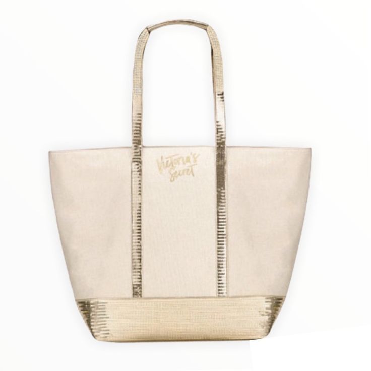 Color: Multi 100% Cotton Canvas Approx. Meas. 11.81" X 6.69" X 13.39" No Trades Free Gift W/Purchase Same-Day Shipping Eyeit-Buyit Trendy Beige Victoria's Secret Bag, Summer Shopping Bags With Gold-tone Hardware, Trendy Victoria's Secret Vacation Bag, Victoria's Secret Summer Shopping Bags, Victoria's Secret Beige Bag For Daily Use, Beige Victoria's Secret Bag For Daily Use, Victoria's Secret Beige Shopping Bag, Beige Victoria's Secret Shopping Bag, Trendy Victoria's Secret Bags For Summer